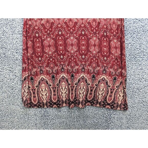 Style & Co. Paisley Boho Maxi Skirt Size XXL Pull On Elastic Waist Western Red - Picture 6 of 10